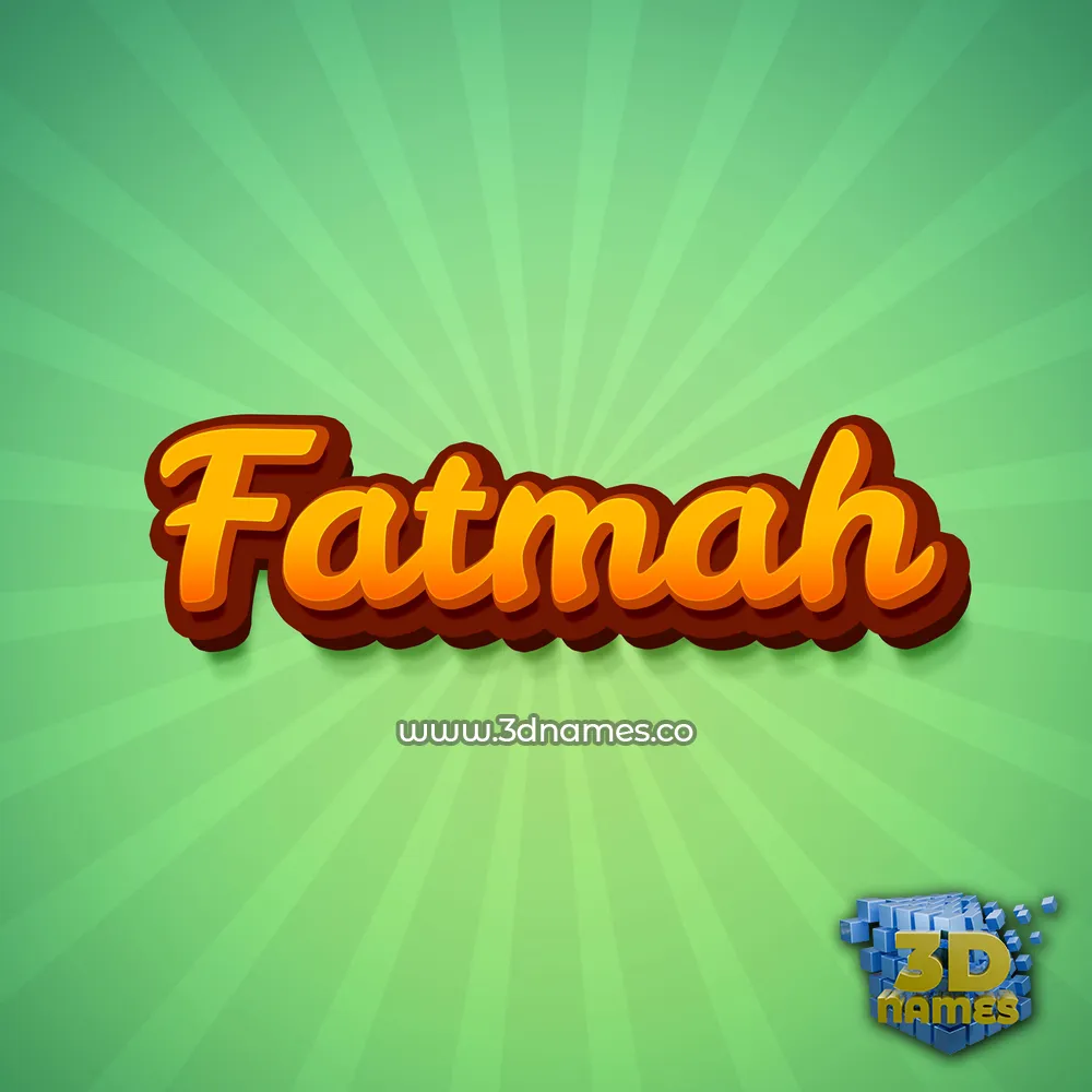 fatmah in Green Rays style - 3D name wallpaper