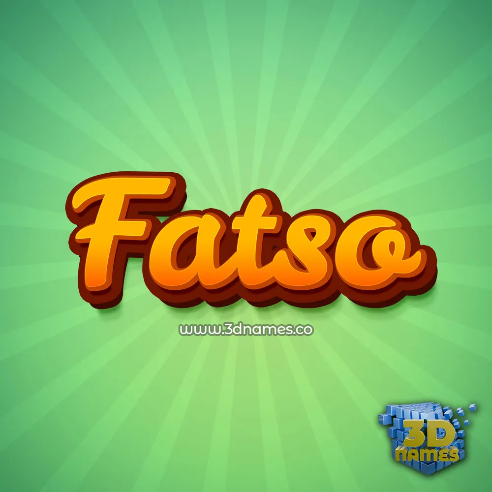 fatso in Green Rays style - 3D name wallpaper