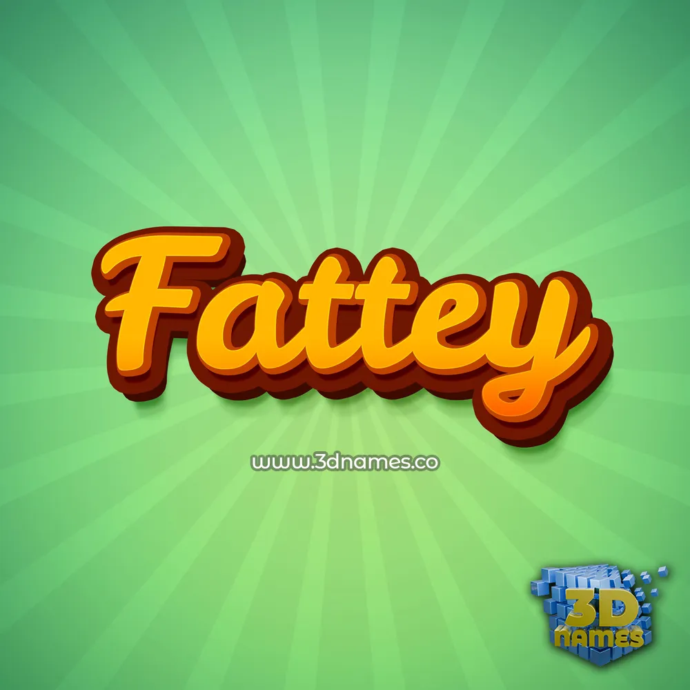 fattey in Green Rays style - 3D name wallpaper