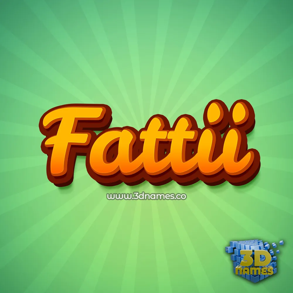 fattii in Green Rays style - 3D name wallpaper
