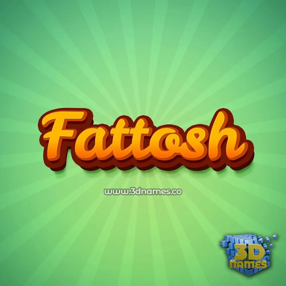 fattosh in Green Rays style - 3D name wallpaper