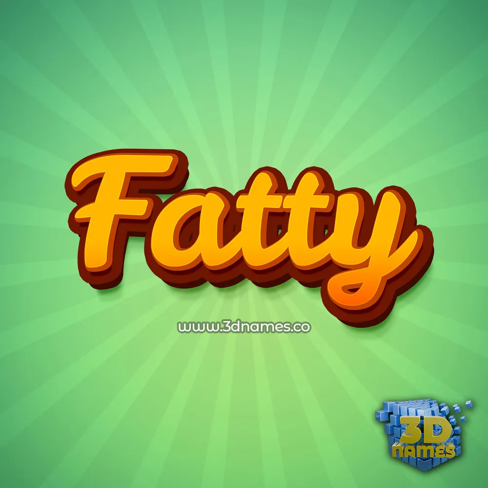 fatty in Green Rays style - 3D name wallpaper