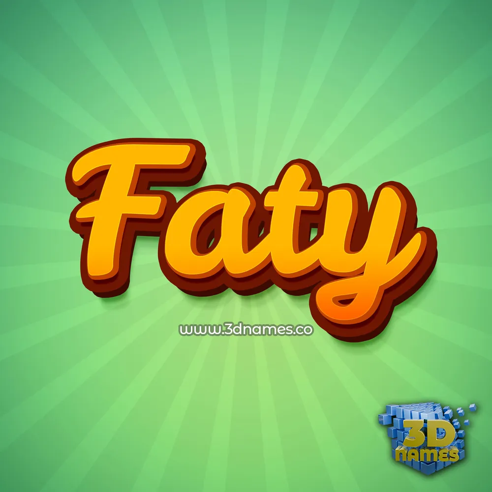 faty in Green Rays style - 3D name wallpaper