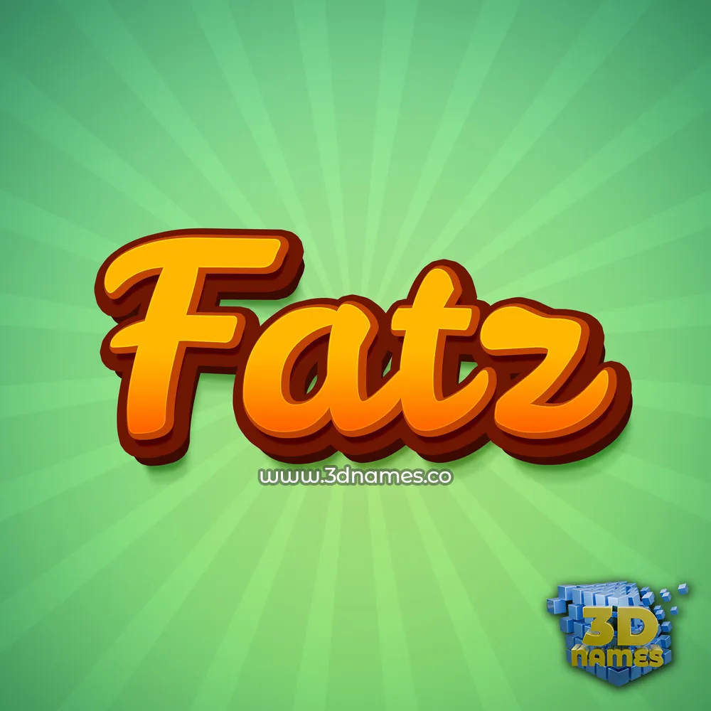 fatz in Green Rays style - 3D name wallpaper