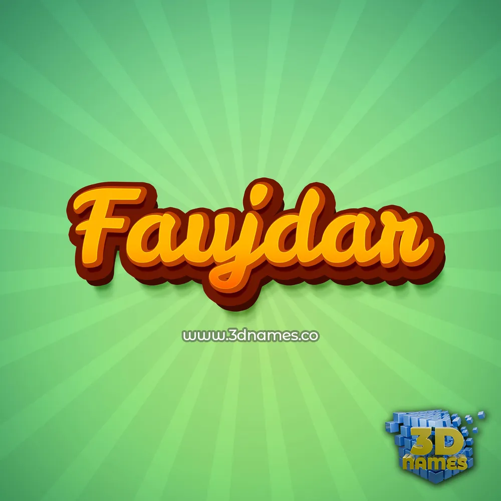 faujdar in Green Rays style - 3D name wallpaper