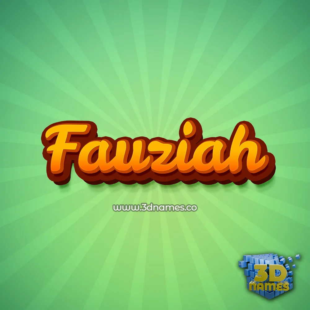 fauziah in Green Rays style - 3D name wallpaper