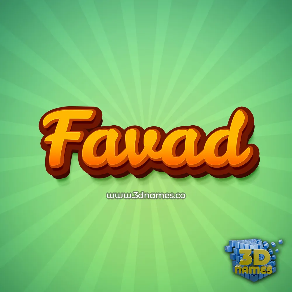 favad in Green Rays style - 3D name wallpaper