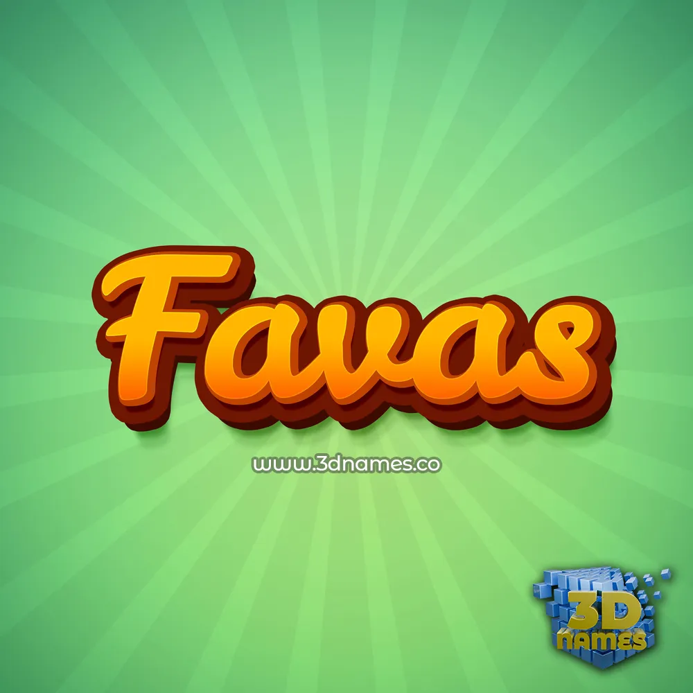 favas in Green Rays style - 3D name wallpaper