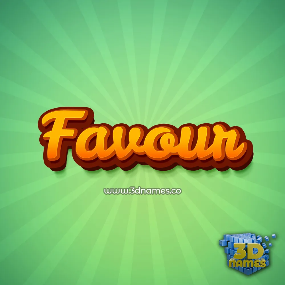 favour in Green Rays style - 3D name wallpaper