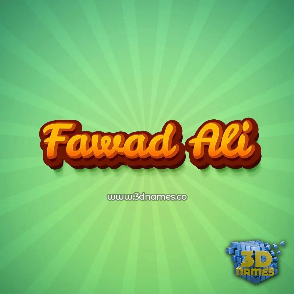 fawad ali in Green Rays style - 3D name wallpaper