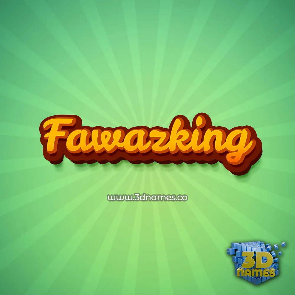 fawazking in Green Rays style - 3D name wallpaper