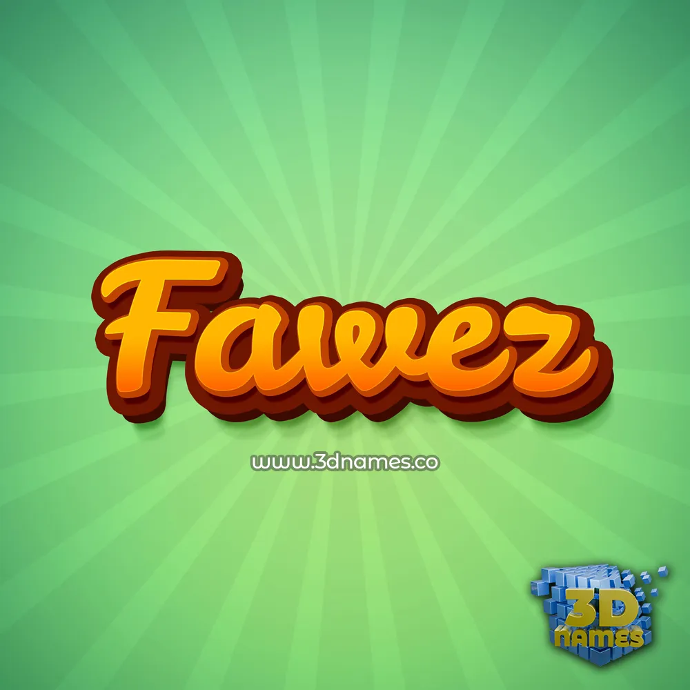 fawez in Green Rays style - 3D name wallpaper