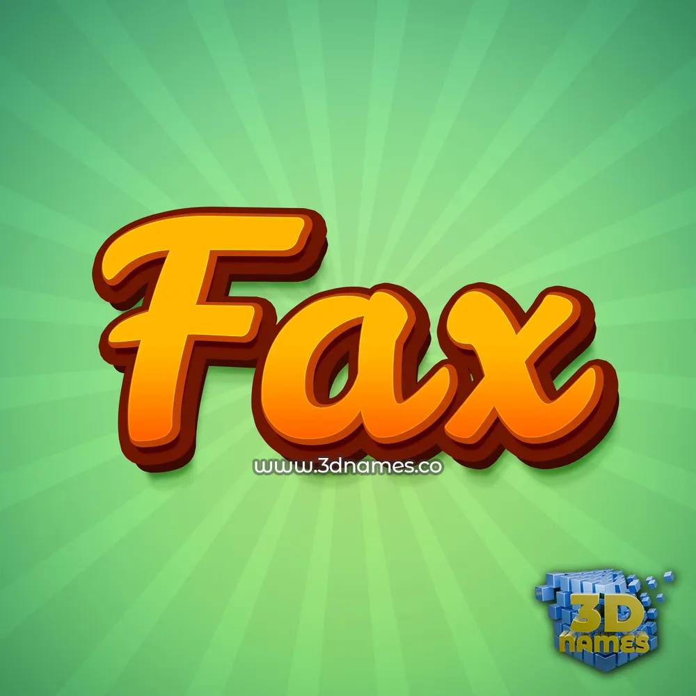 fax in Green Rays style - 3D name wallpaper