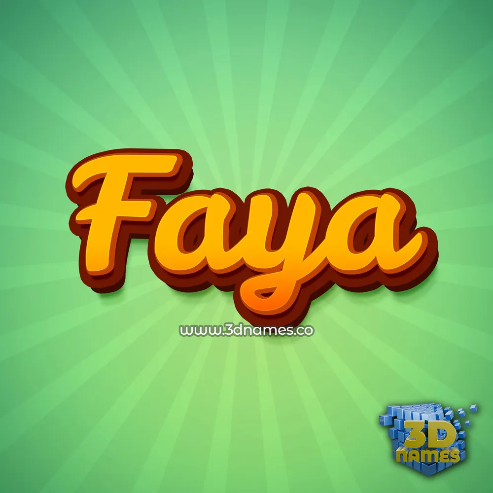 faya in Green Rays style - 3D name wallpaper