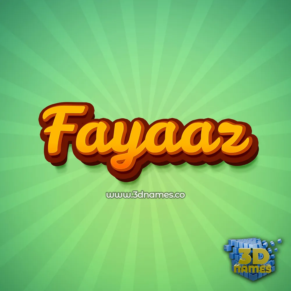 fayaaz in Green Rays style - 3D name wallpaper