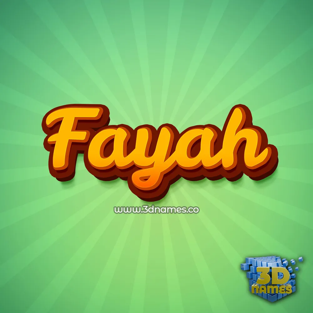 fayah in Green Rays style - 3D name wallpaper