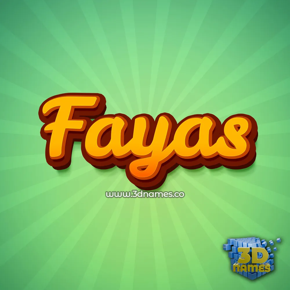 fayas in Green Rays style - 3D name wallpaper