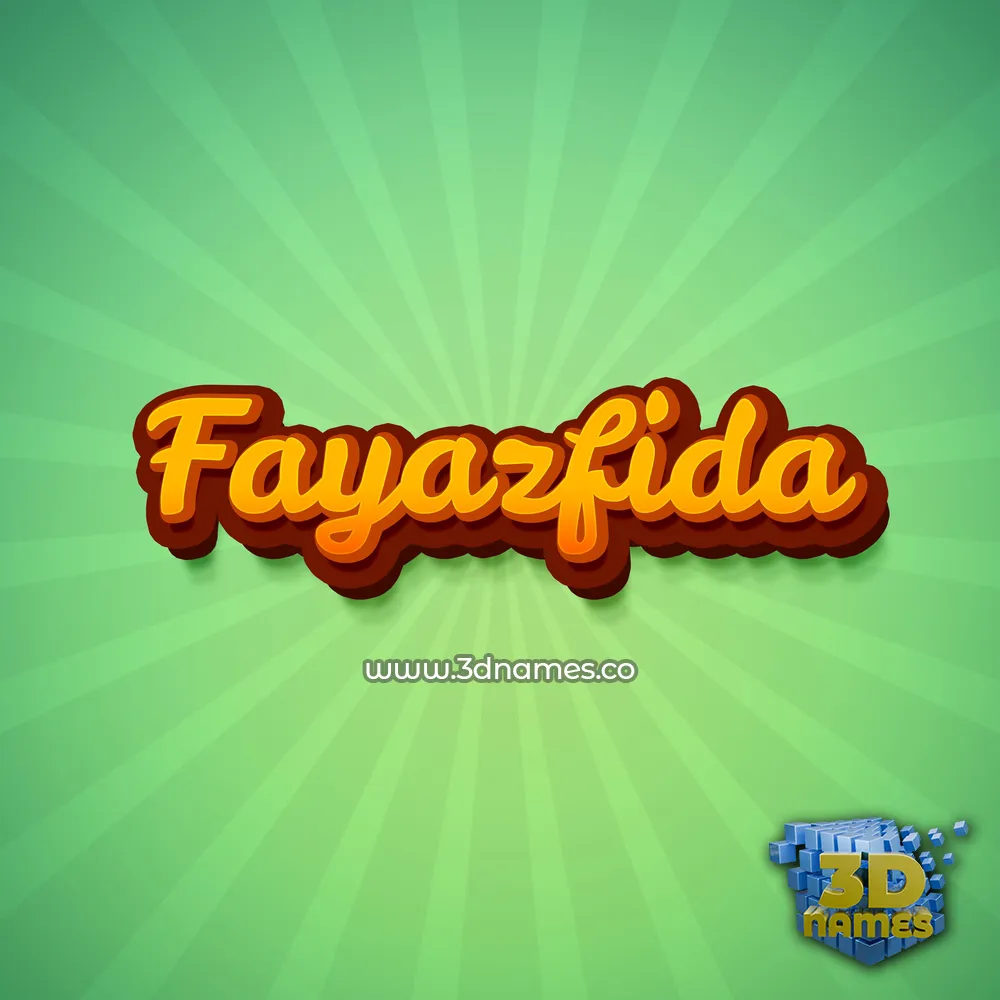 fayazfida in Green Rays style - 3D name wallpaper