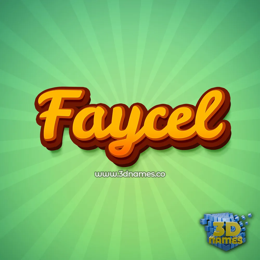 faycel in Green Rays style - 3D name wallpaper