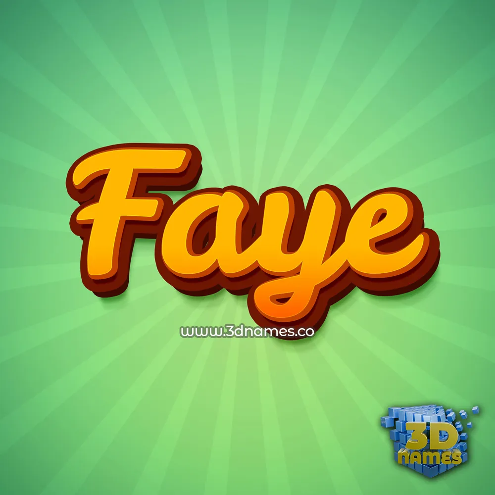 faye in Green Rays style - 3D name wallpaper