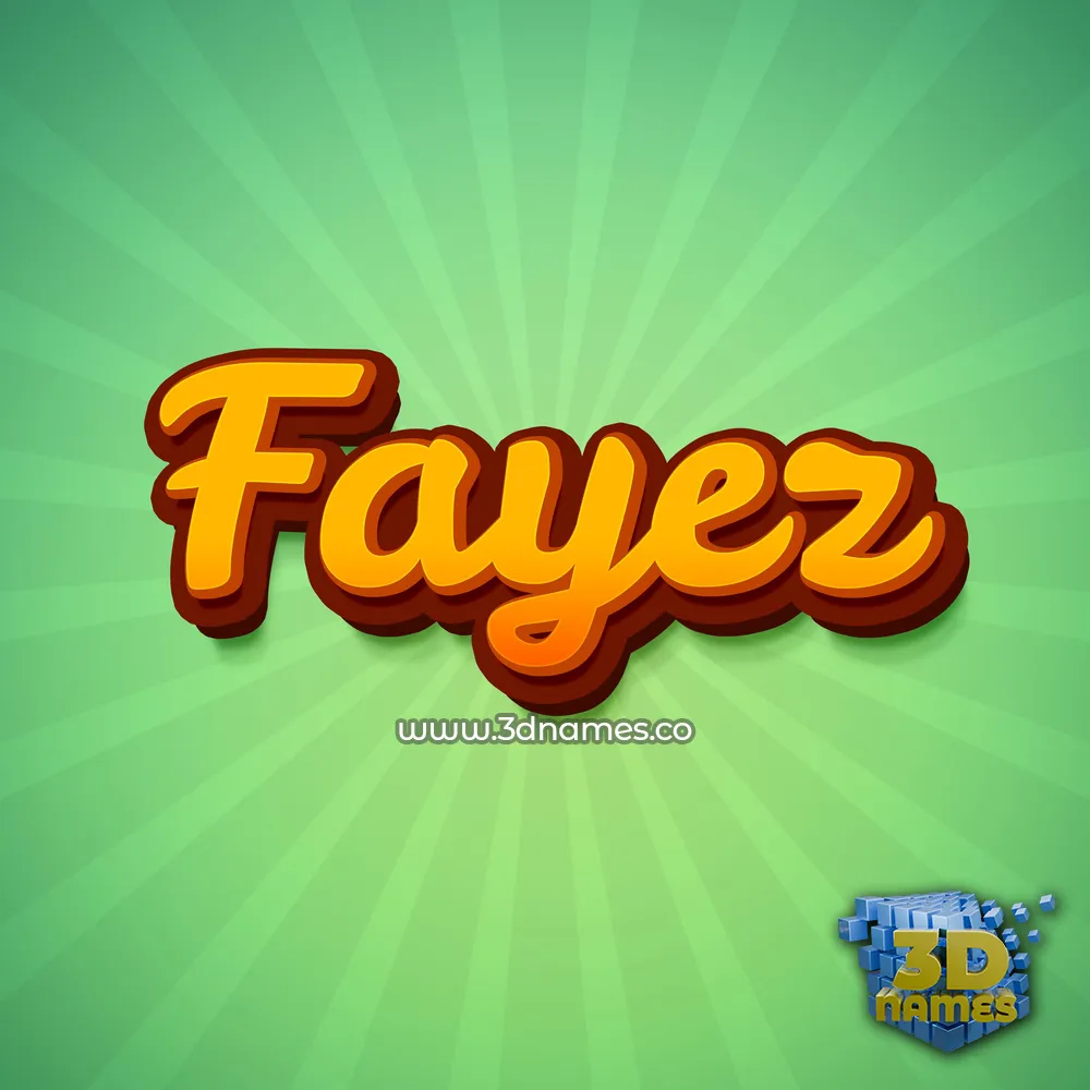 fayez in Green Rays style - 3D name wallpaper