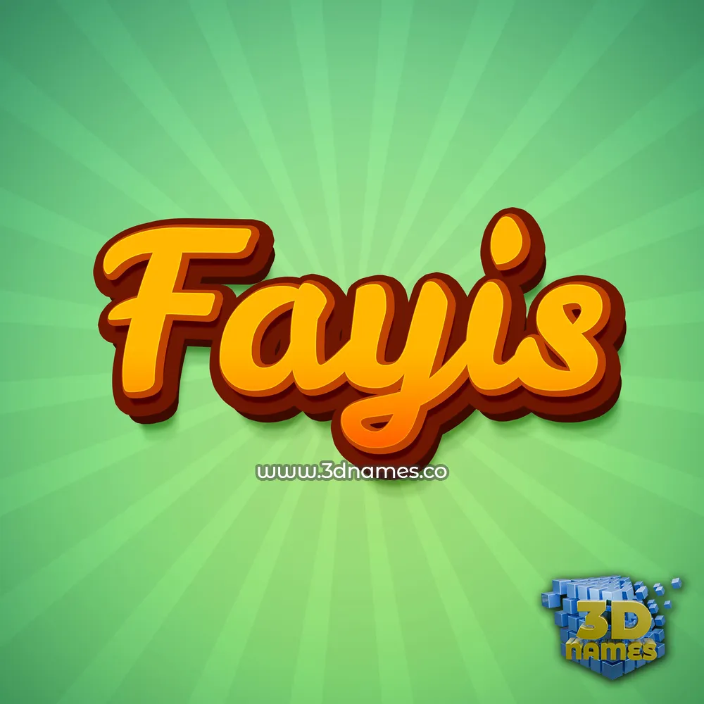 fayis in Green Rays style - 3D name wallpaper