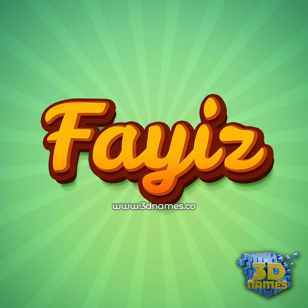 fayiz in Green Rays style - 3D name wallpaper