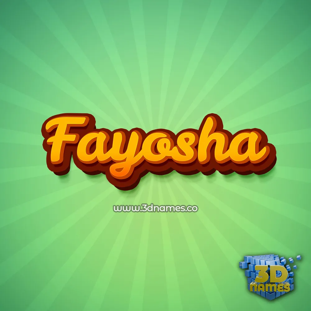 fayosha in Green Rays style - 3D name wallpaper