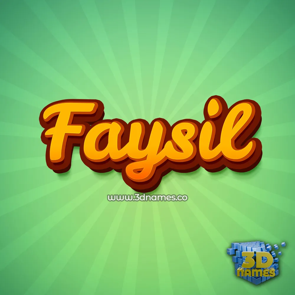 faysil in Green Rays style - 3D name wallpaper