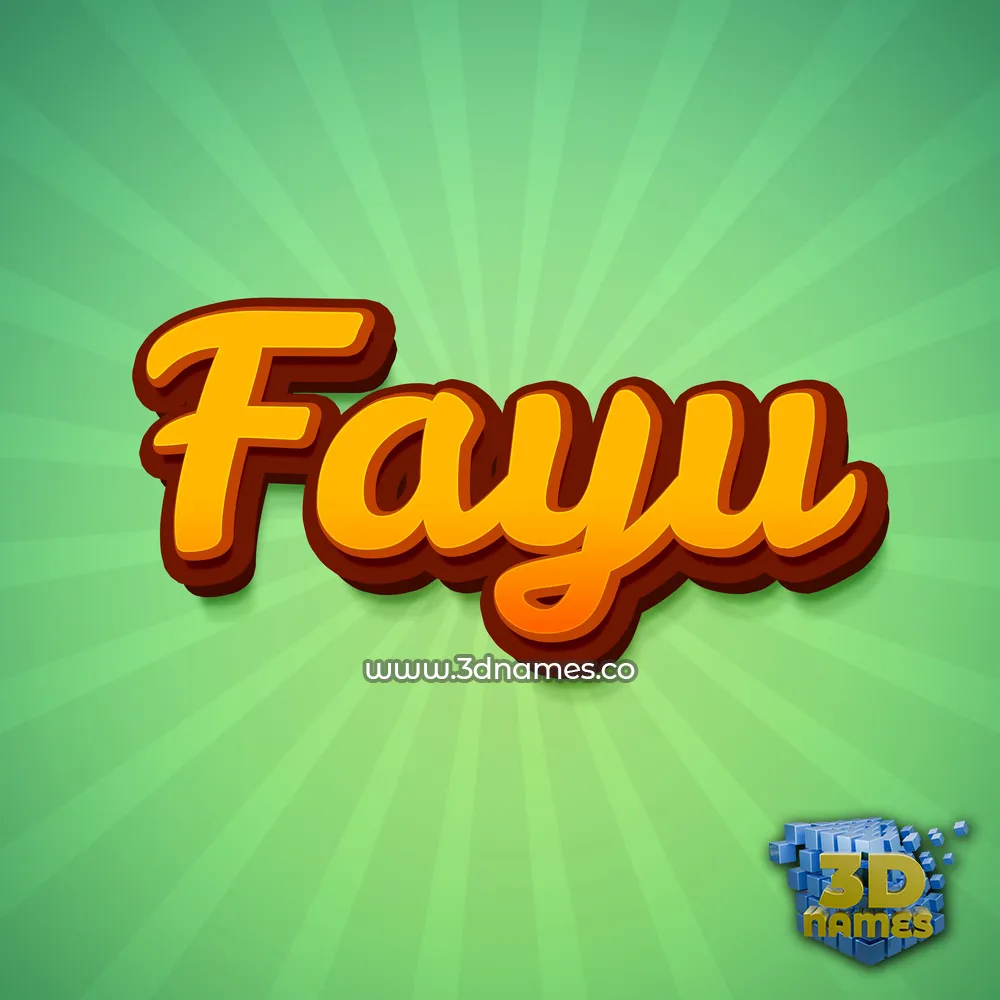 fayu in Green Rays style - 3D name wallpaper