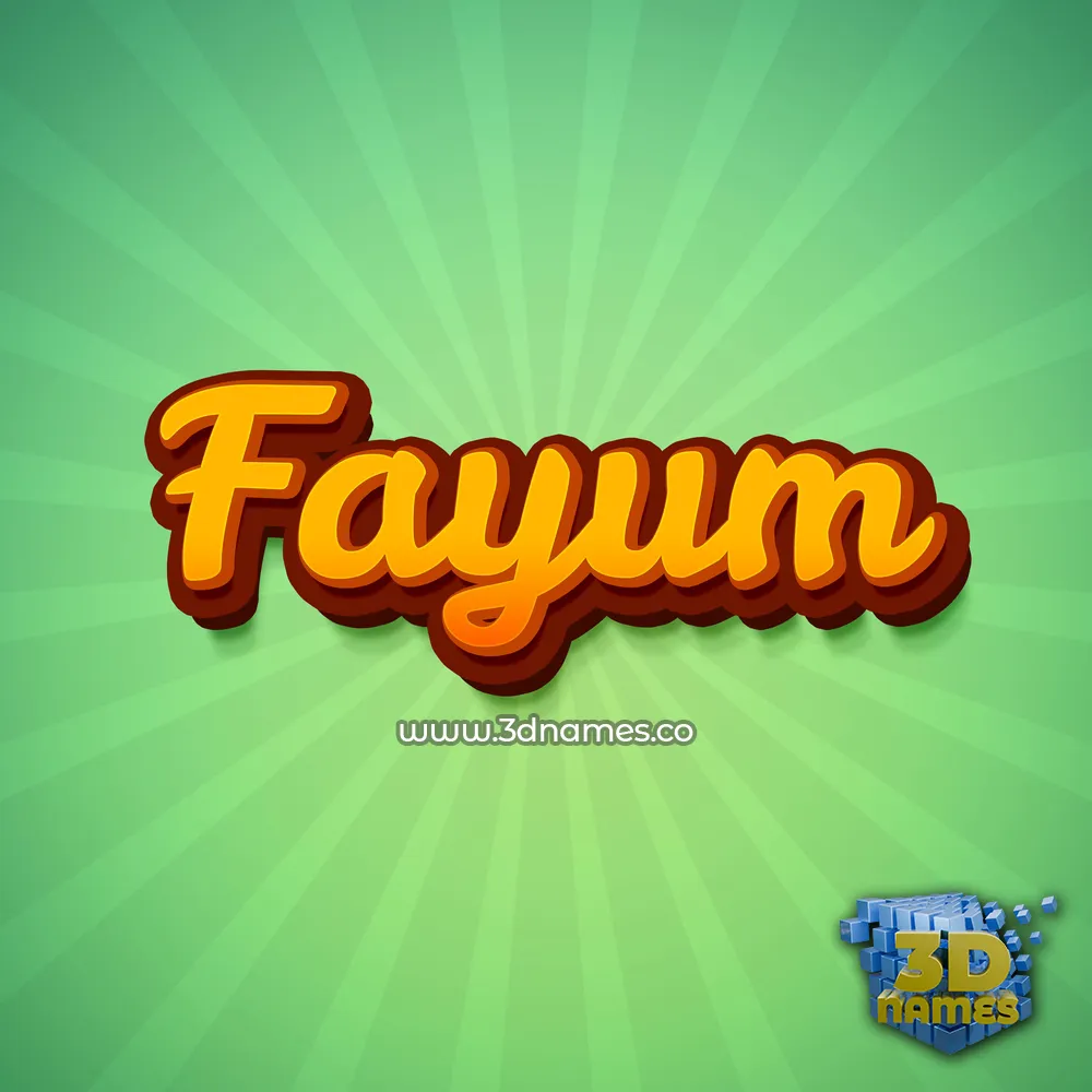 fayum in Green Rays style - 3D name wallpaper
