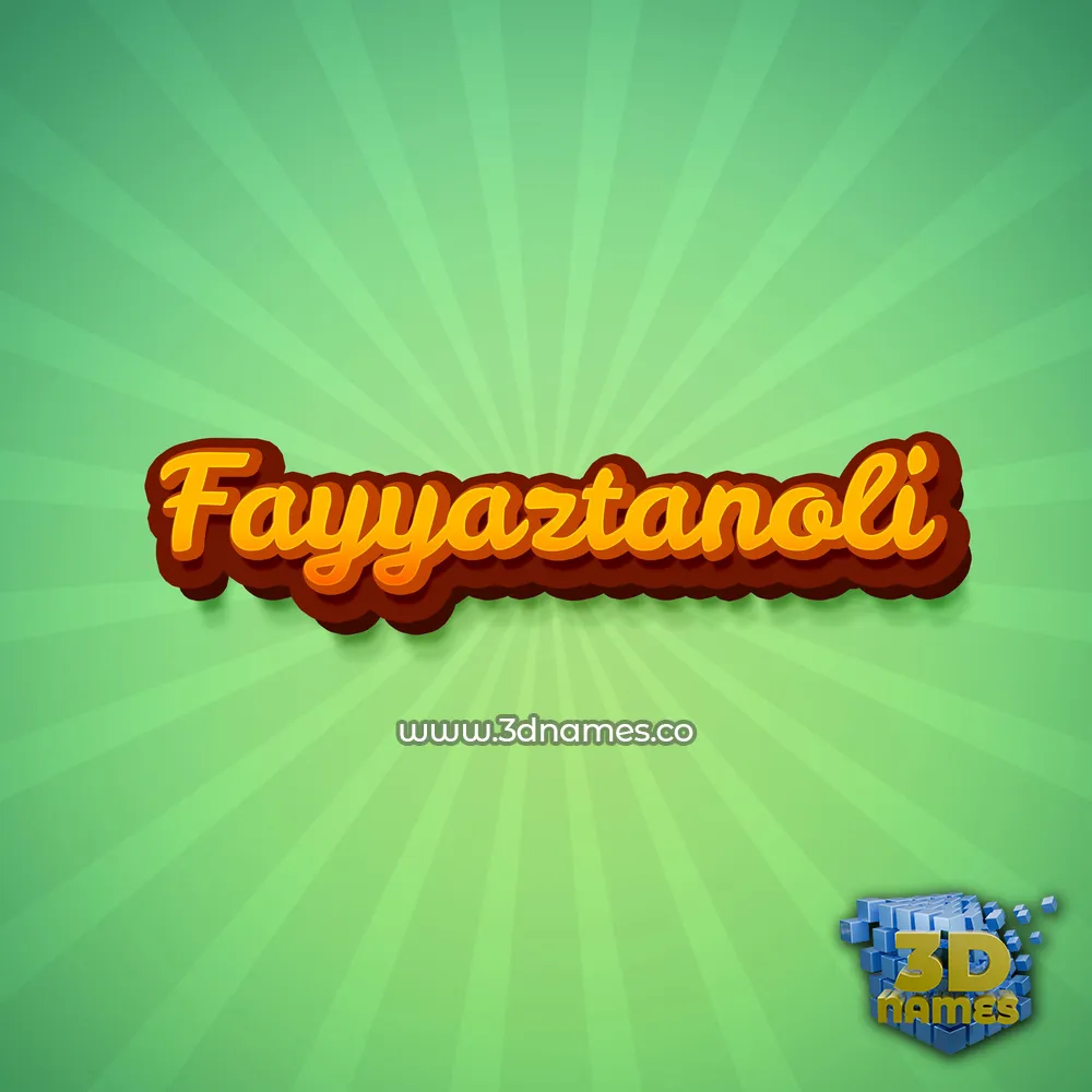 fayyaztanoli in Green Rays style - 3D name wallpaper