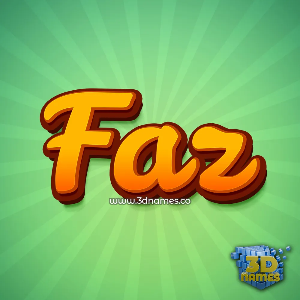 faz in Green Rays style - 3D name wallpaper