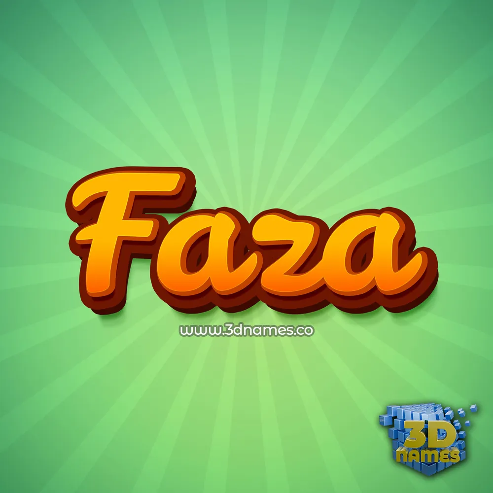 faza in Green Rays style - 3D name wallpaper