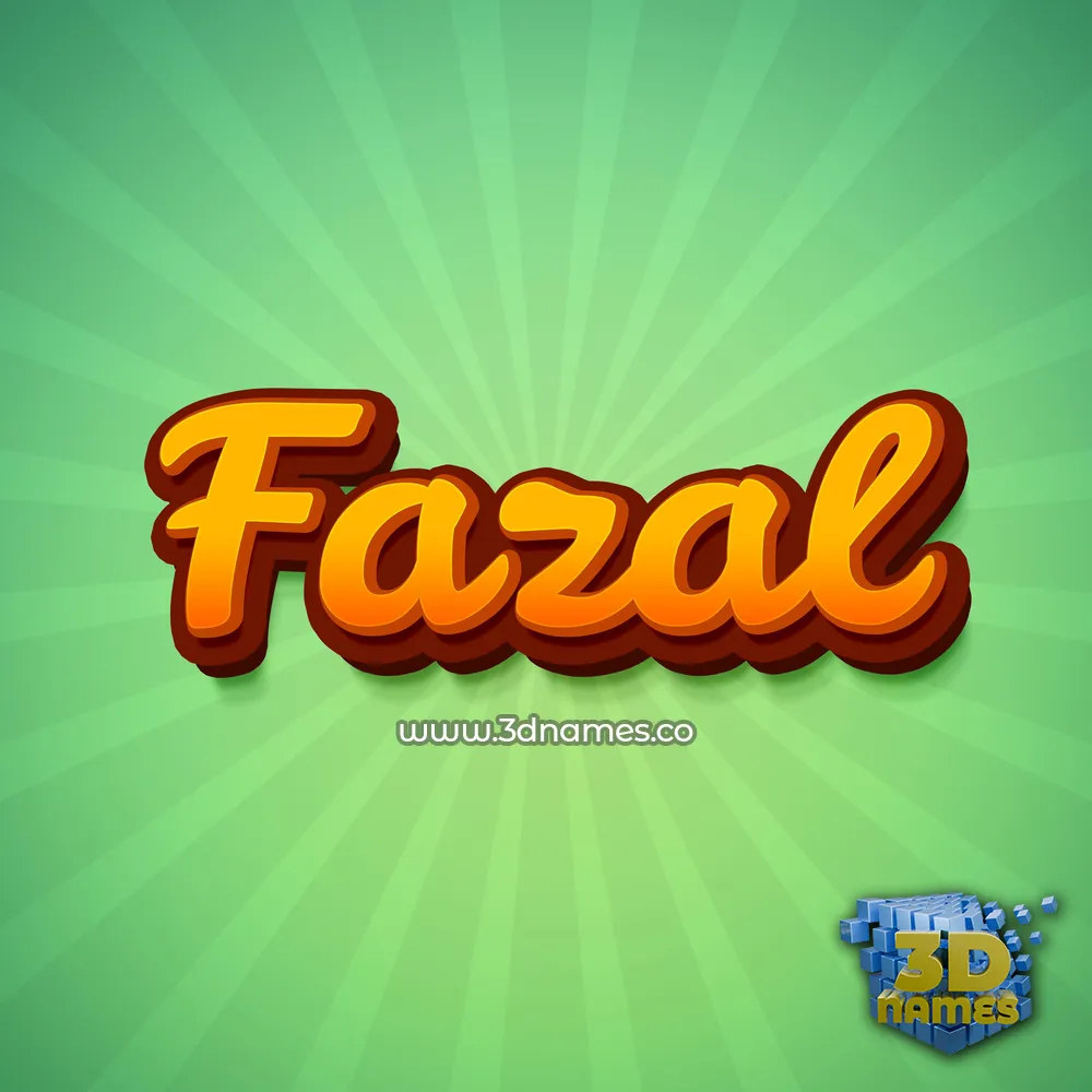 fazal in Green Rays style - 3D name wallpaper