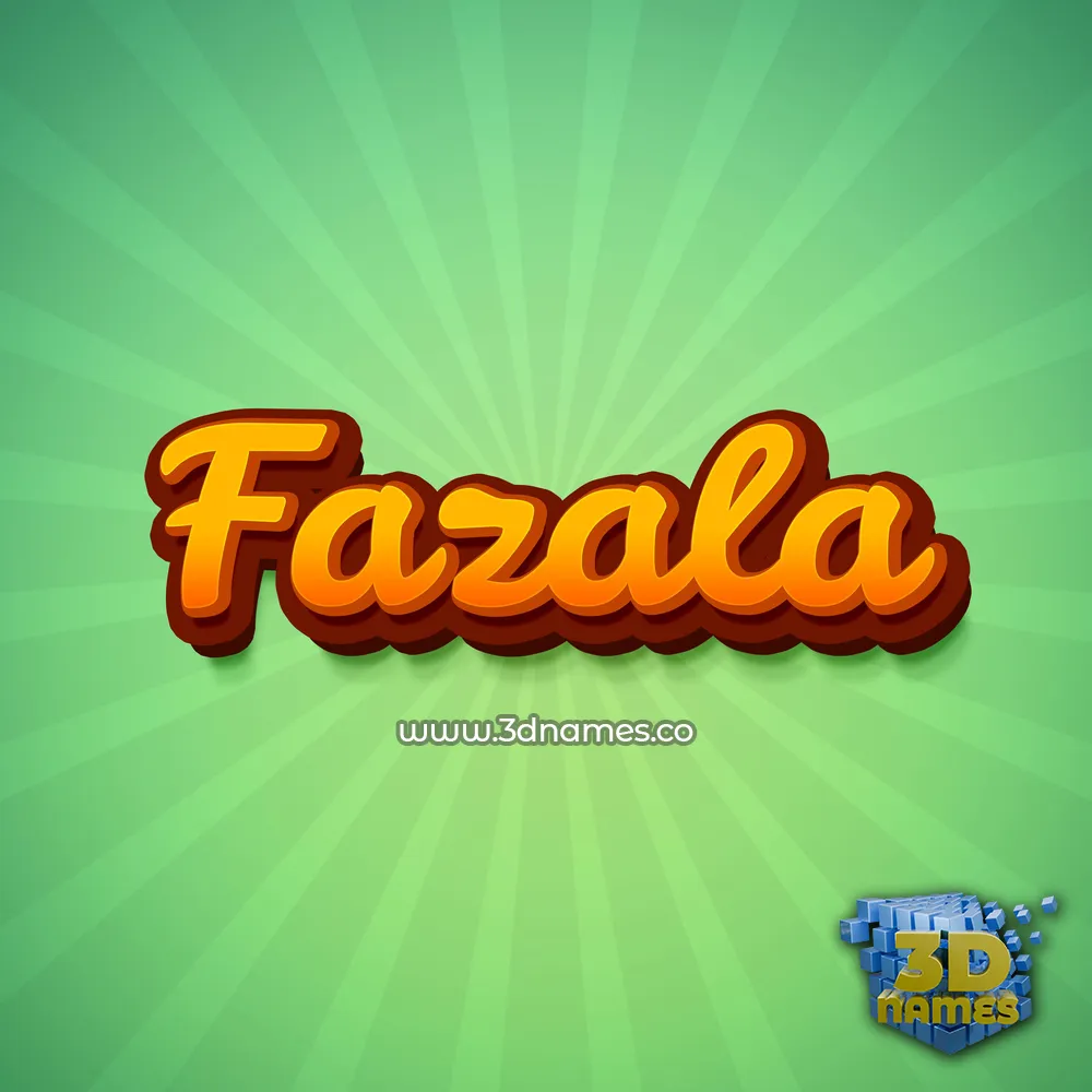 fazala in Green Rays style - 3D name wallpaper