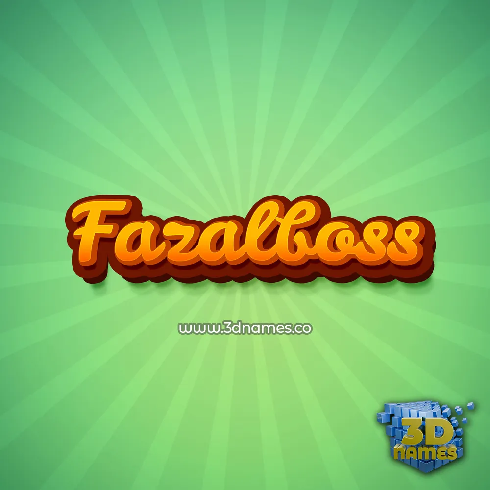 fazalboss in Green Rays style - 3D name wallpaper