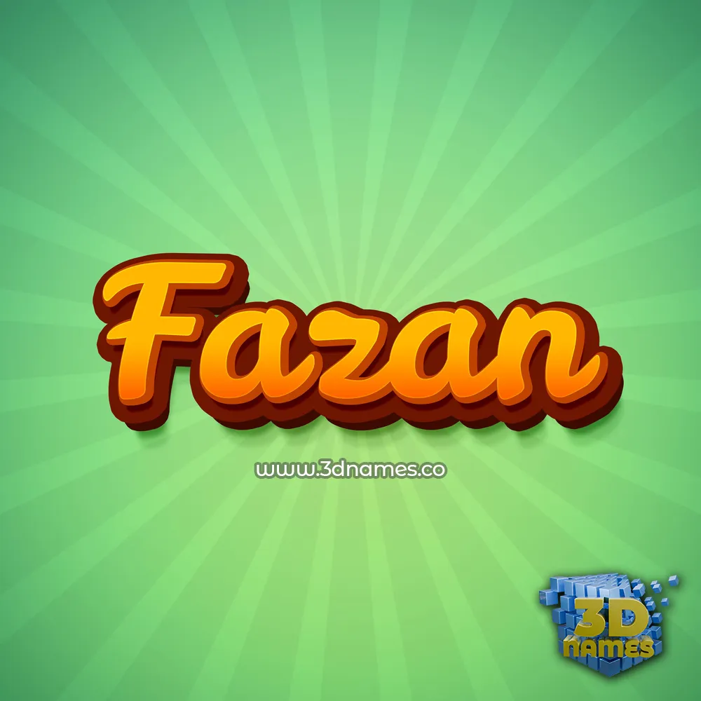 fazan in Green Rays style - 3D name wallpaper