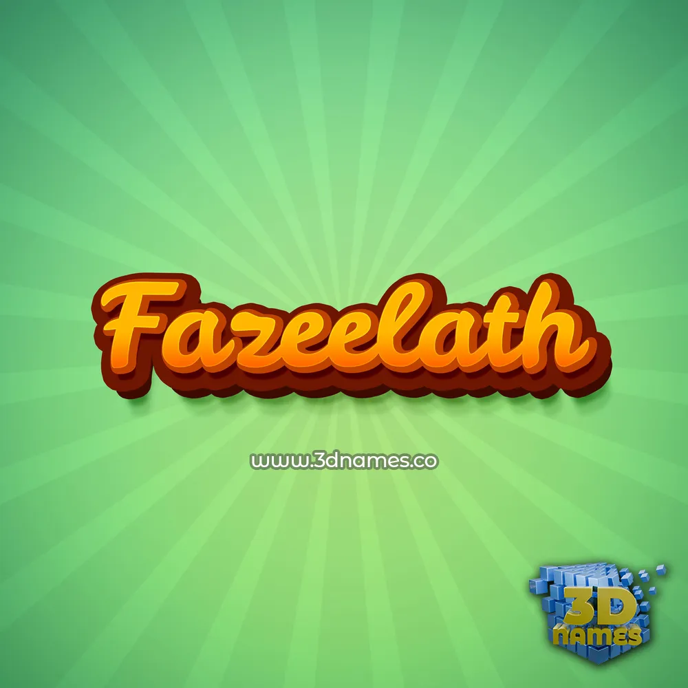 fazeelath in Green Rays style - 3D name wallpaper