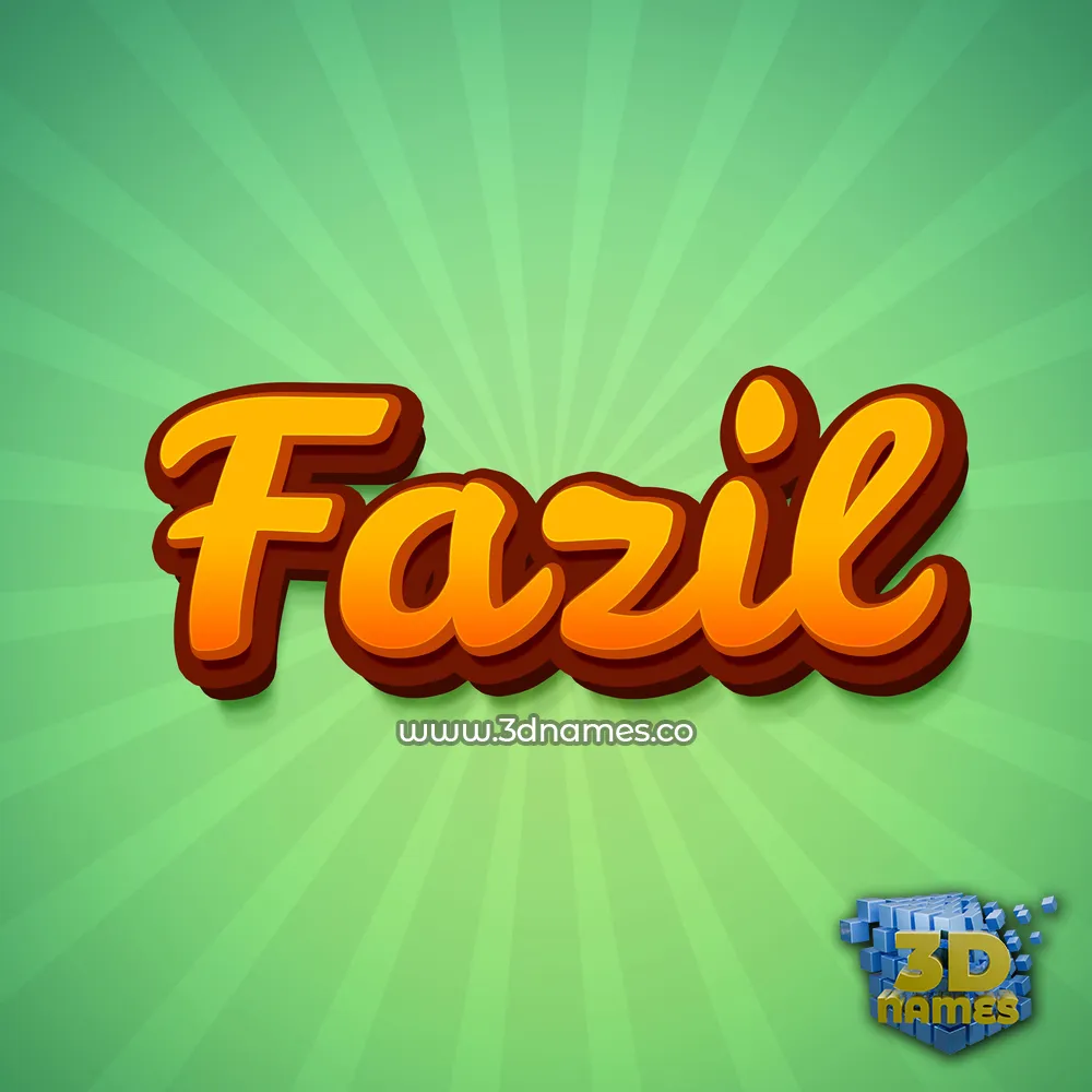 fazil in Green Rays style - 3D name wallpaper