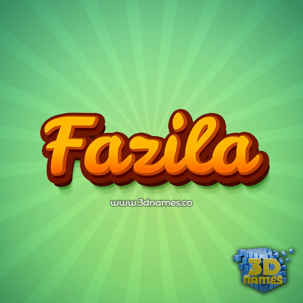 fazila in Green Rays style - 3D name wallpaper