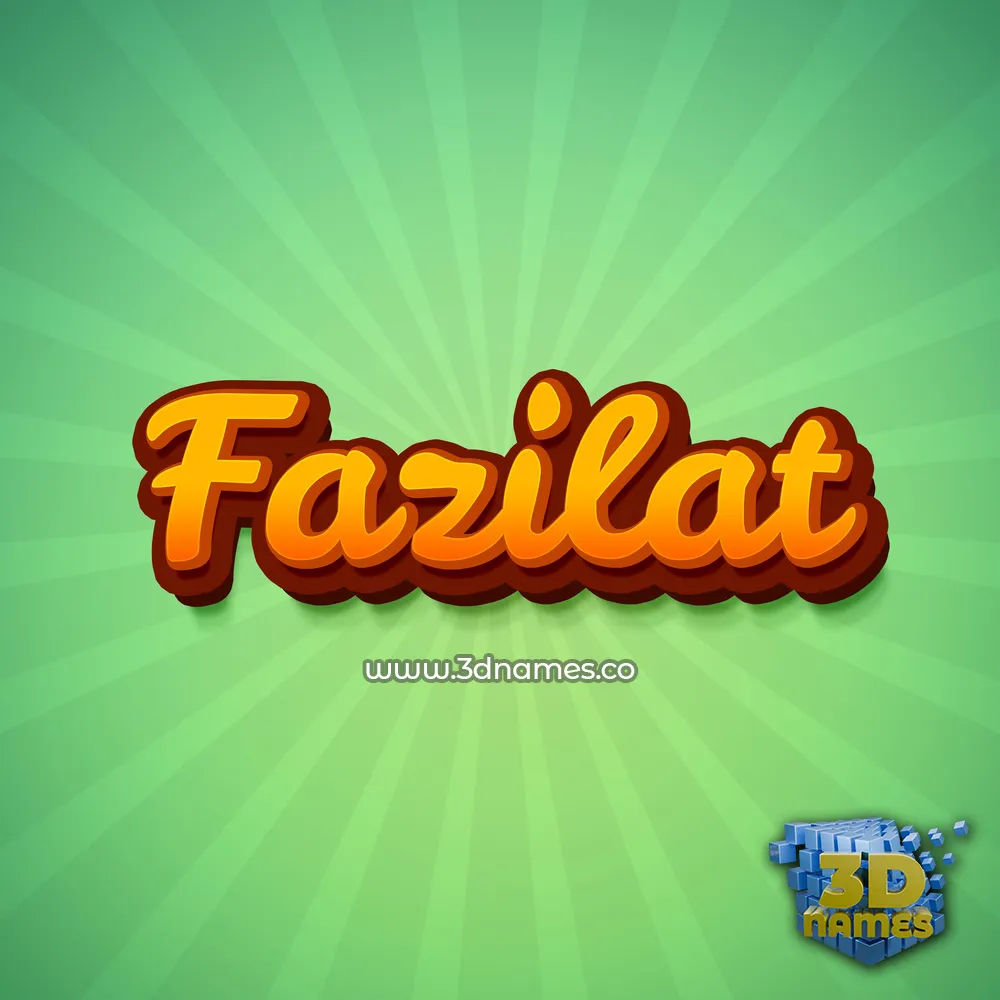 fazilat in Green Rays style - 3D name wallpaper