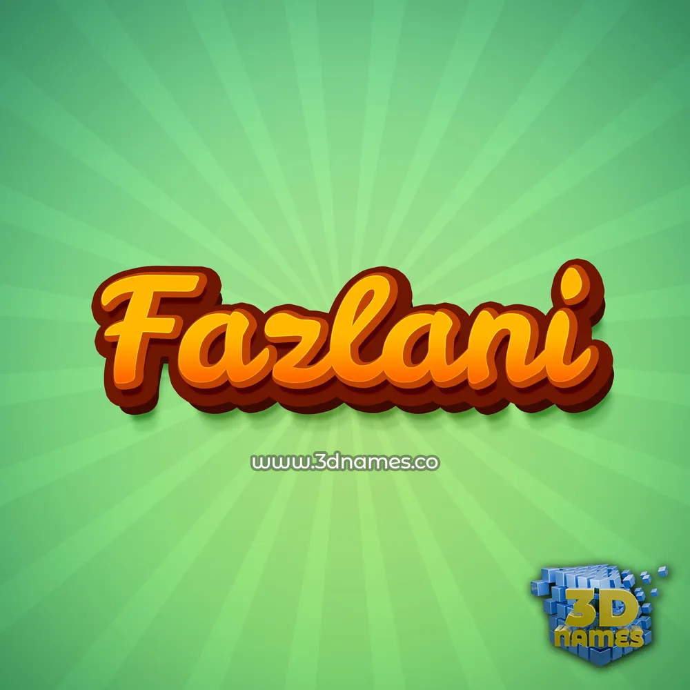 fazlani in Green Rays style - 3D name wallpaper