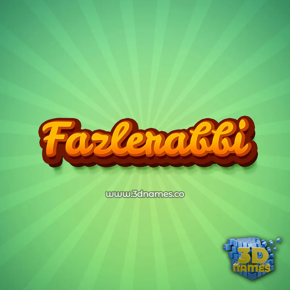 fazlerabbi in Green Rays style - 3D name wallpaper