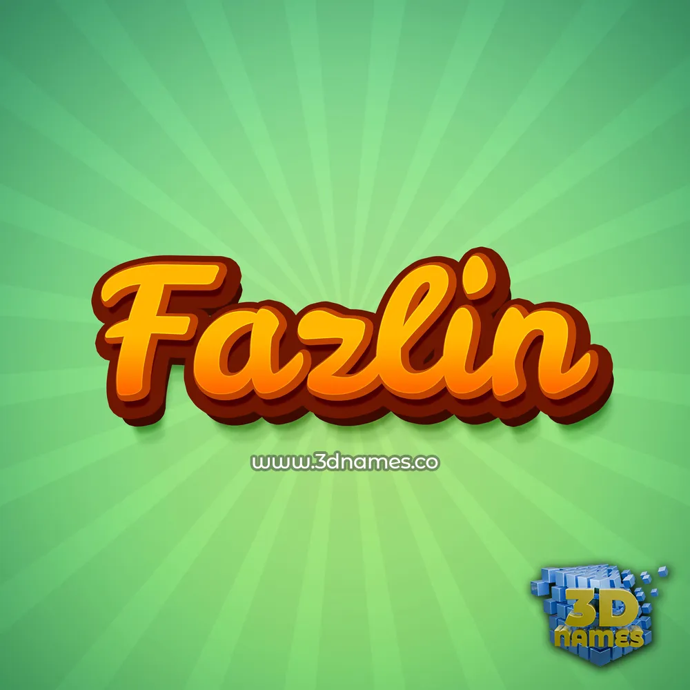 fazlin in Green Rays style - 3D name wallpaper
