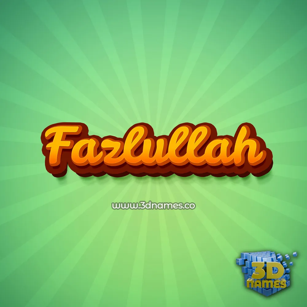 fazlullah in Green Rays style - 3D name wallpaper
