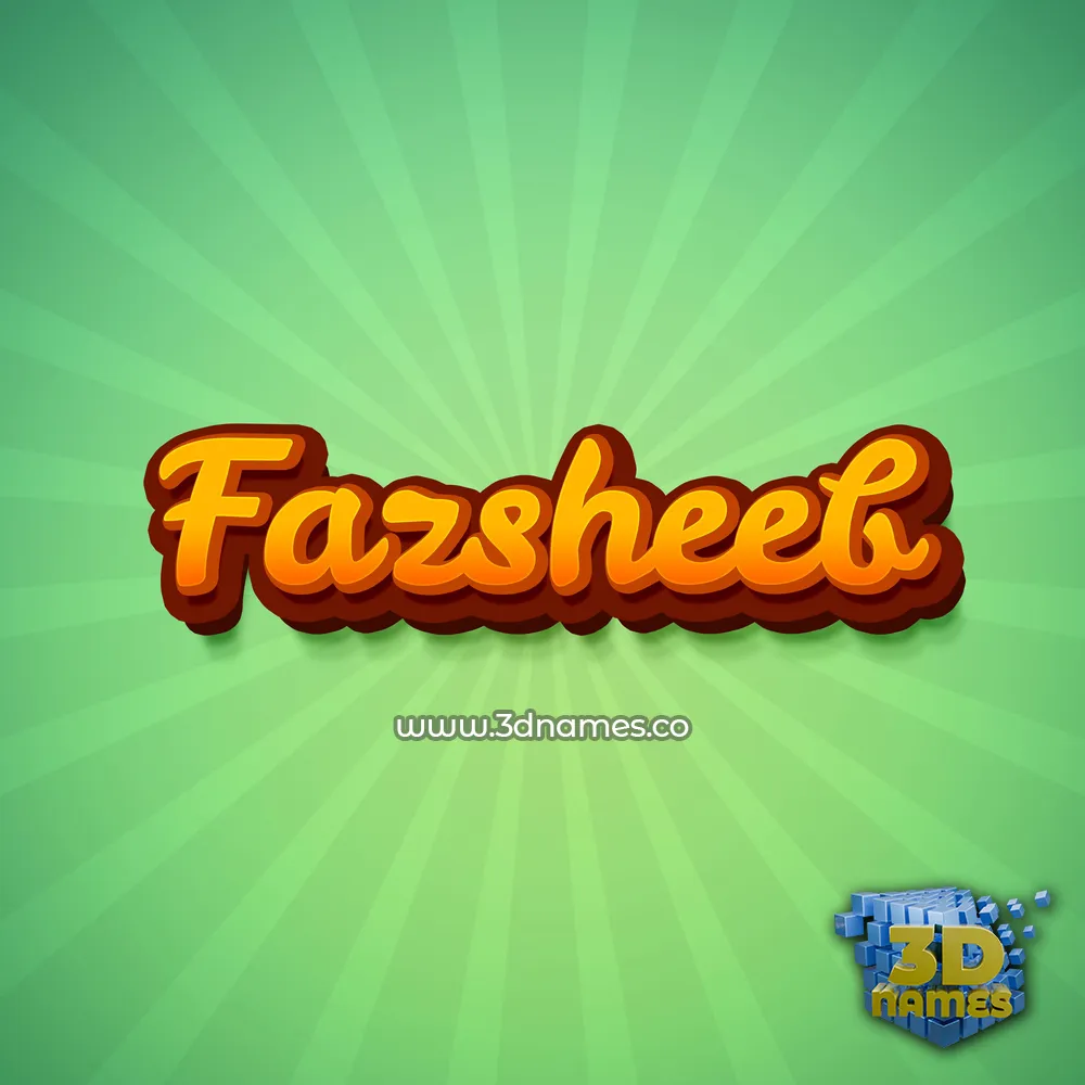fazsheeb in Green Rays style - 3D name wallpaper