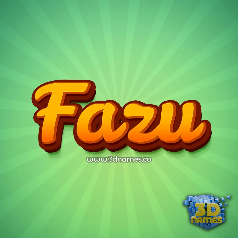 fazu in Green Rays style - 3D name wallpaper