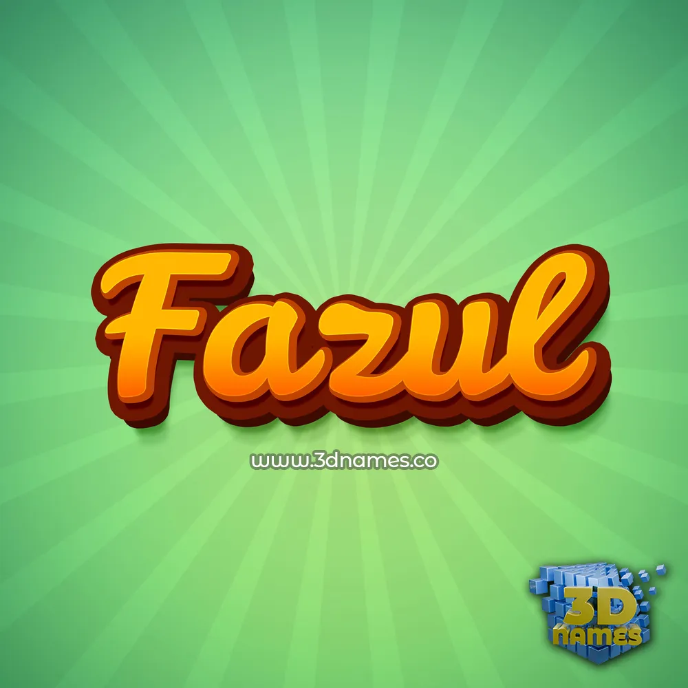 fazul in Green Rays style - 3D name wallpaper