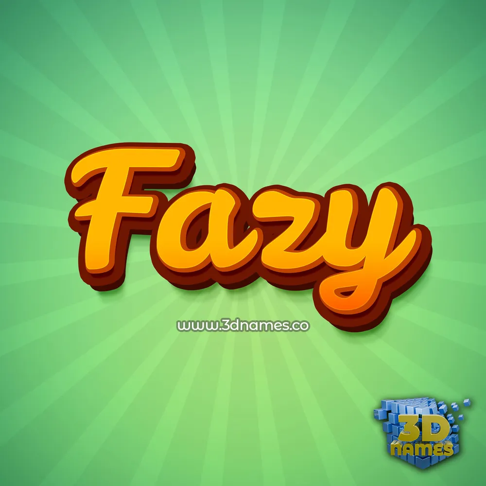 fazy in Green Rays style - 3D name wallpaper